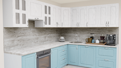 Кухня угловая Роялвуд белый 5005